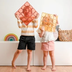 Connetix - 2 Piece Base Plate Pack - Lemon & Peach