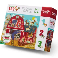 Crocodile Creek - Puzzle 24pcs - Early Learning Barnyard 123