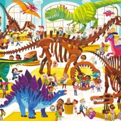 Crocodile Creek - Shaped Puzzle 48pcs - Day At The Museum Dinosaur