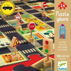 Djeco - Puzzle Giant City Road 24pc Giant Pop To Play