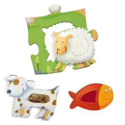 Djeco - Puzzle Giant 20pcs - Tactile Farm