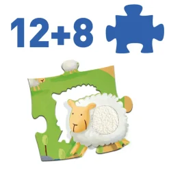 Djeco - Puzzle Giant 20pcs - Tactile Farm