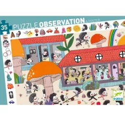 Djeco - Puzzle Observation 35pcs - Hedgehog School