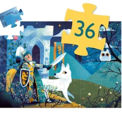 Djeco - Puzzle Silhouette 36pcs - Full Moon Knight