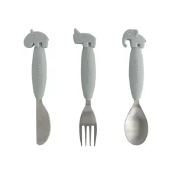 Done By Deer - YummyPlus Easy Grip Cutlery Set - Grey