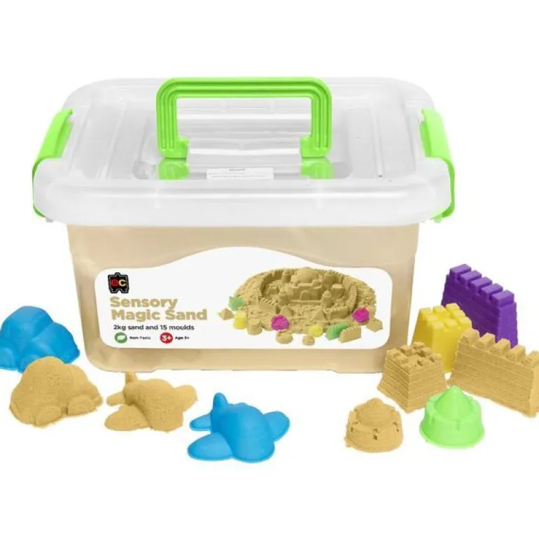 EC - Sensory Magic Sand With Moulds 2Kg Tub Natural