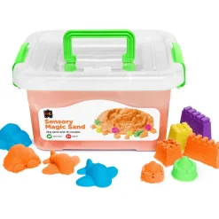 EC - Sensory Magic Sand With Moulds 2Kg Tub Orange