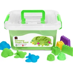 EC - Sensory Magic Sand With Moulds 2Kg Tub Green