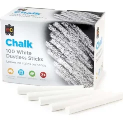 Edvantage - Chalk Dustless White - Box of 100