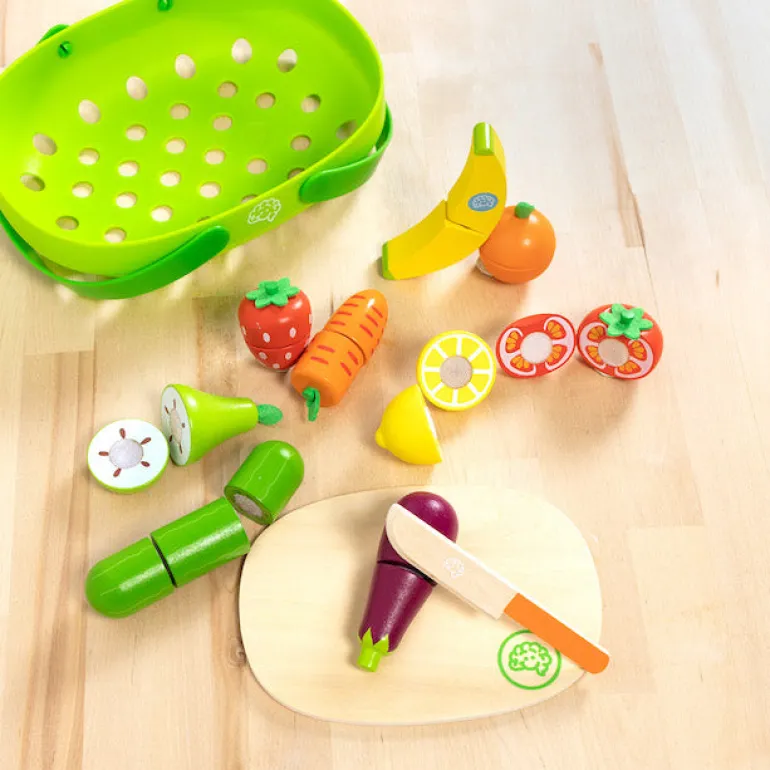 Fat Brain - Pretendables Fruit & Veggie Basket Set