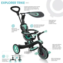 Globber - Explorer Trike 4 in 1 - Teal