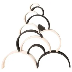Grimms - Stacking Wooden Rainbow - Monochrome - Large