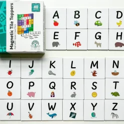 Learn & Grow - Magnetic Tile Toppers - Alphabet Upper (40 Piece)