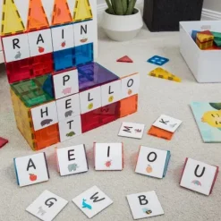 Learn & Grow - Magnetic Tile Toppers - Alphabet Upper (40 Piece)