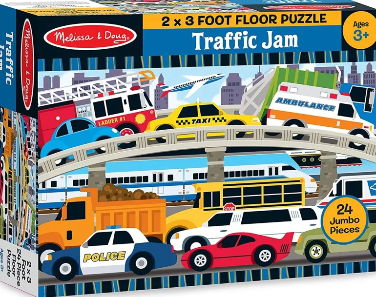 Melissa & Doug - Jumbo Floor Puzzle 24Pc - Traffic jam