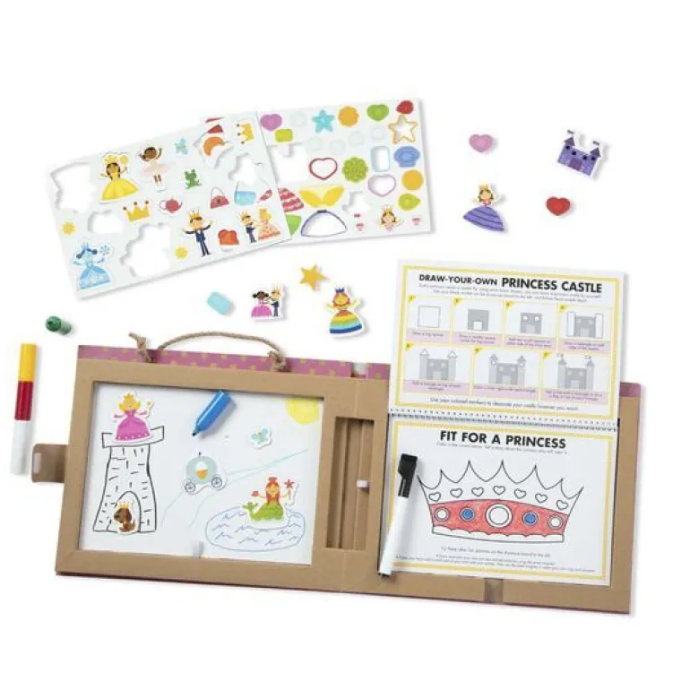 Melissa & Doug - Play Draw Create Reusable Drawing & Magnet Kit Princesses