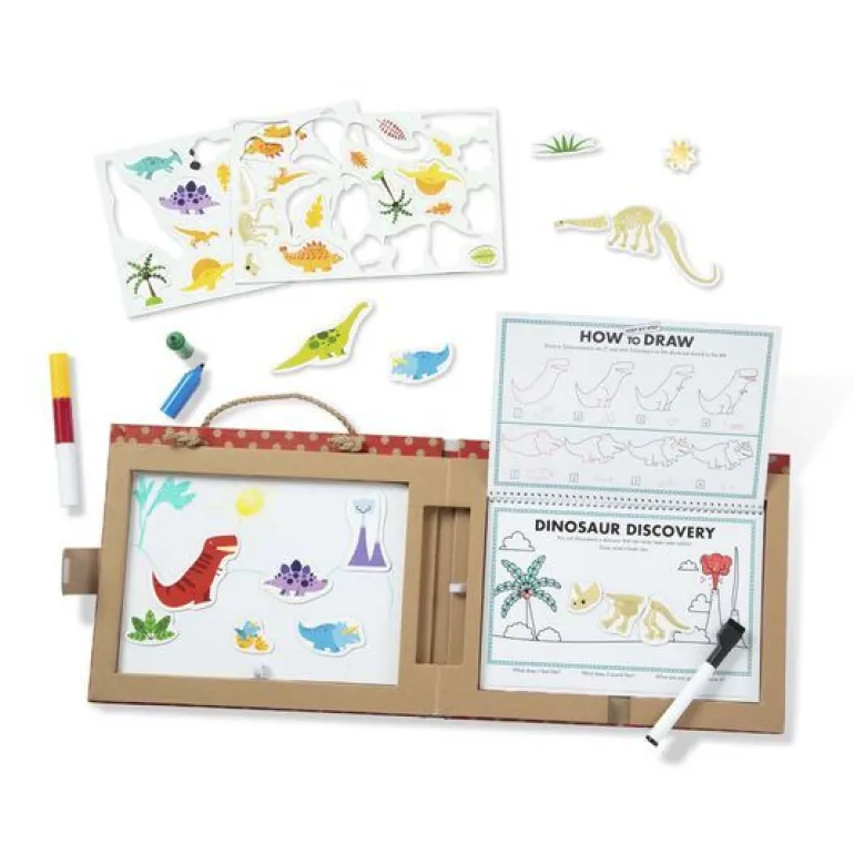 Melissa & Doug - Play Draw Create Reusable Drawing & Magnet Kit Dinosaurs