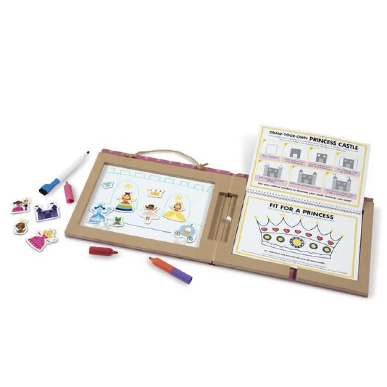 Melissa & Doug - Play Draw Create Reusable Drawing & Magnet Kit Princesses