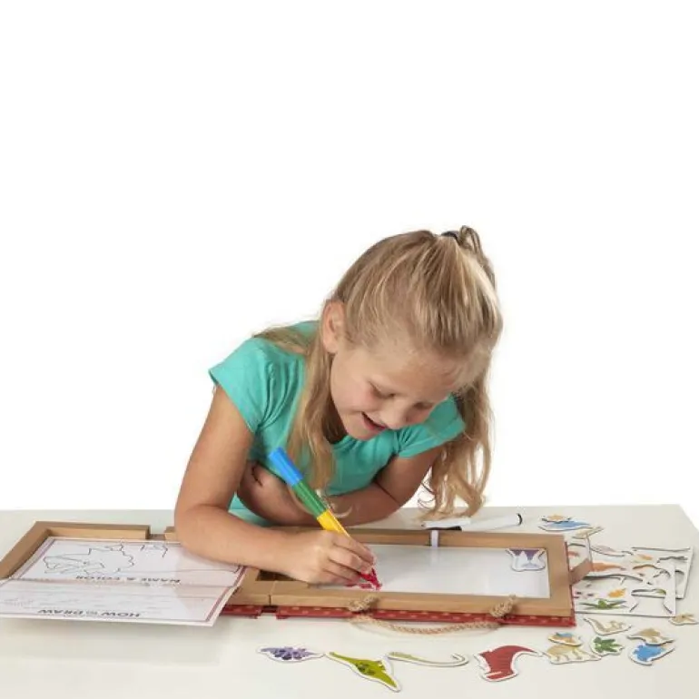 Melissa & Doug - Play Draw Create Reusable Drawing & Magnet Kit Dinosaurs