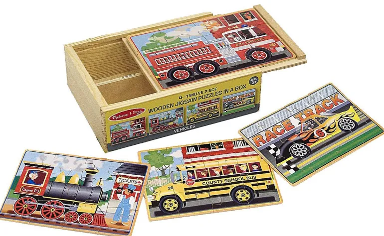 Melissa & Doug - Puzzles in a Box - Vehicles