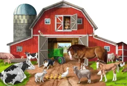 Melissa & Doug - Shaped Floor Puzzle - Busy Barn