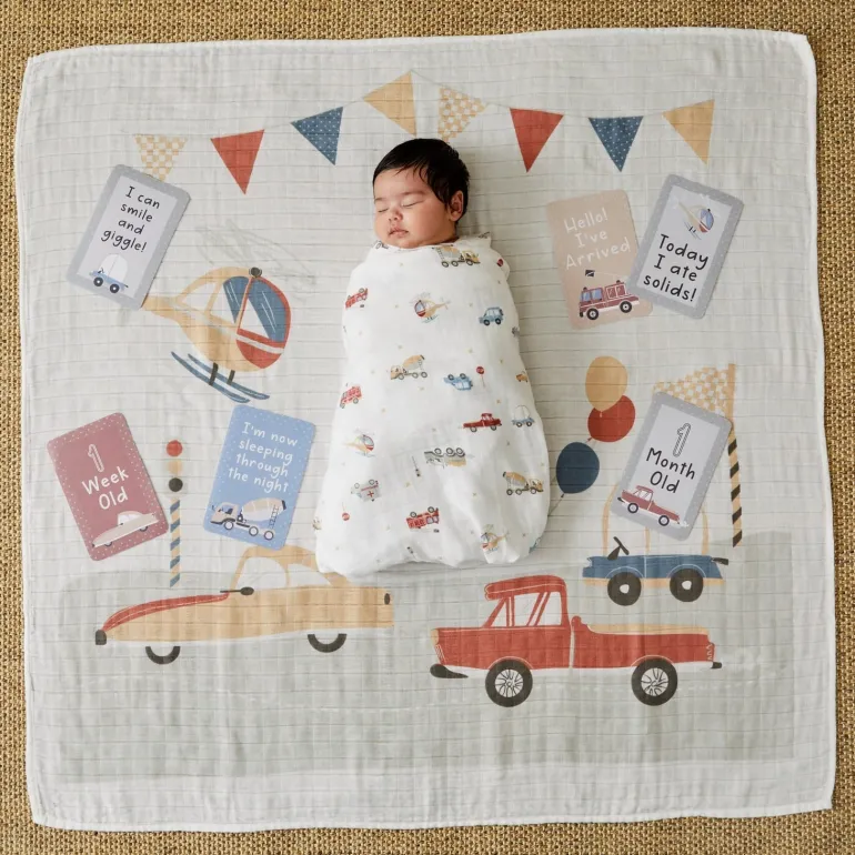 Pilbeam - Transport Milestone Muslin Set