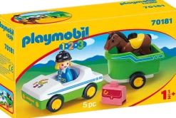 Playmobil - 1.2.3 Car With Horse Trailer (70181)