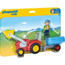 Playmobil - 1.2.3 Tractor With Trailer (6964)