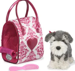 Pucci Pups - Pink and White Glam Bag with Schnauzer
