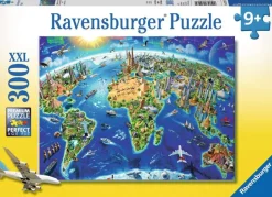 Ravensburger - 300Pc World Landmarks Map Puzzle