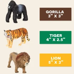 Terra - Jungle Animals (3) Lion, Tiger & Gorilla Set