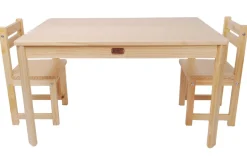 Tikk Tokk - Little BOSS Rectangle Table & Chair Set - Natural