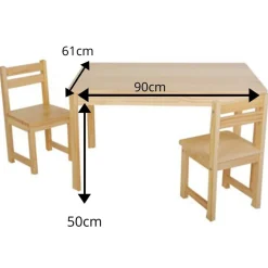 Tikk Tokk - Little BOSS Rectangle Table & Chair Set - Natural