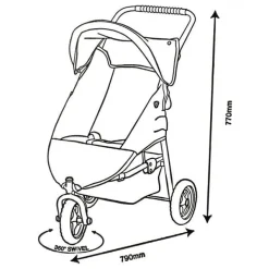 Valco - Mini Runabout Dolls Pram - Denim